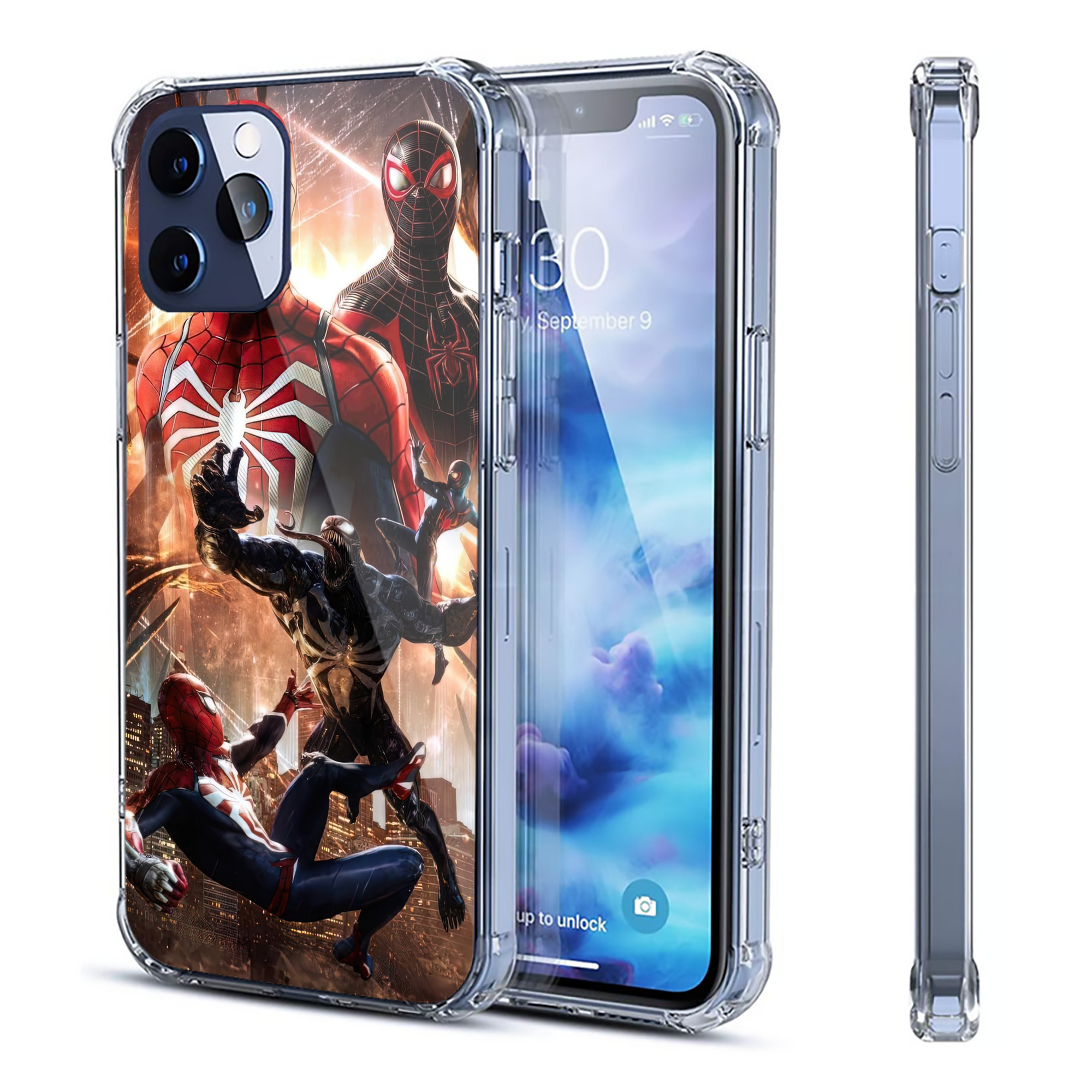 （画像用） Spider Man スパイダーマン 【iPhone 12シリーズ対応】透明スマホケース（クリアソフトケース）